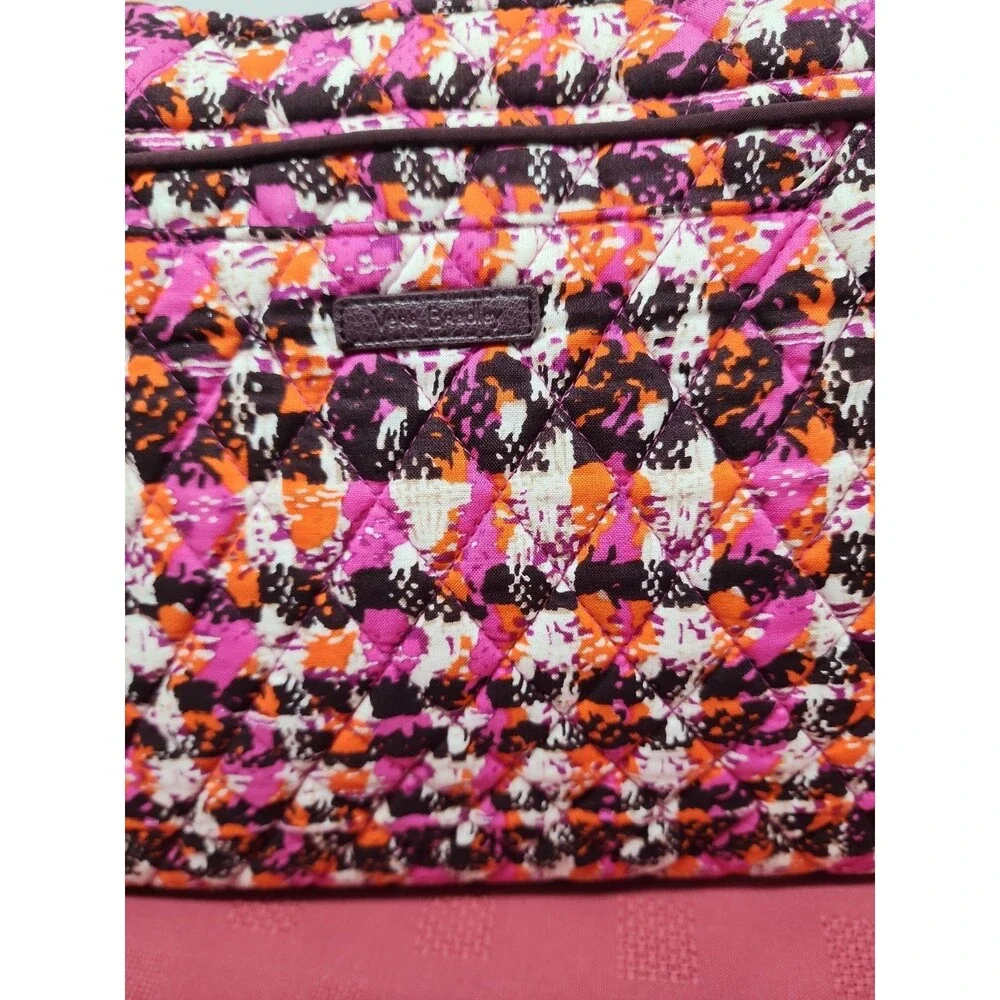 Vera Bradley Houndstooth Tweed Shoulder Tote Zip Closure Multicolor Grannycore